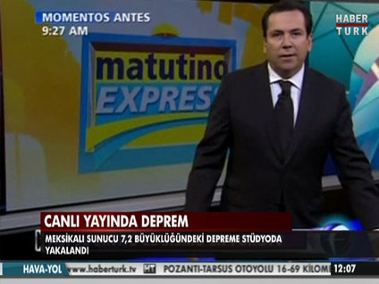 Canlı yayında deprem anı!