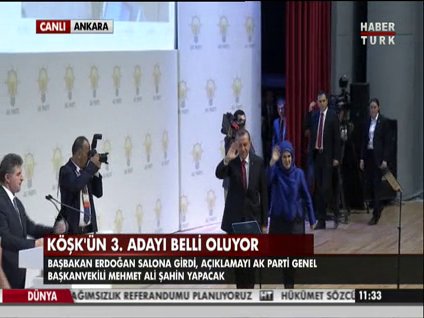 Başbakan Köşk adayının açıklanacağı salonda